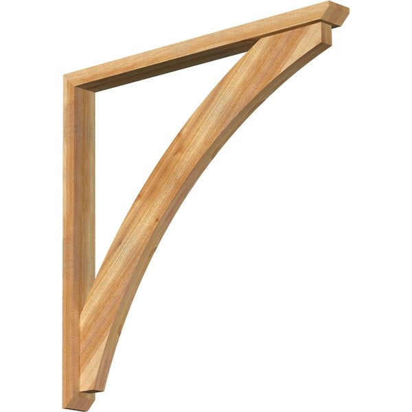 Ekena Millwork Thorton Slat Rough Sawn Bracket w/ Offset Brace, Western Red Cedar, 4"W x 44"D x 44"H BKT0402X44X44THR06RWR - main